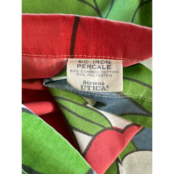 Vintage Stevens Utica floral sheet remnant fabric panel - Picture 6 of 6